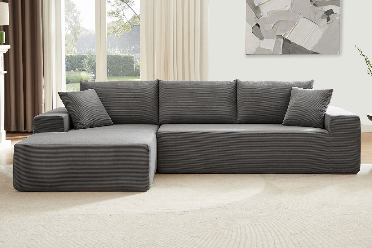 NOUVA 110&quot; Low Profile Corduroy Sectional - Final Sale