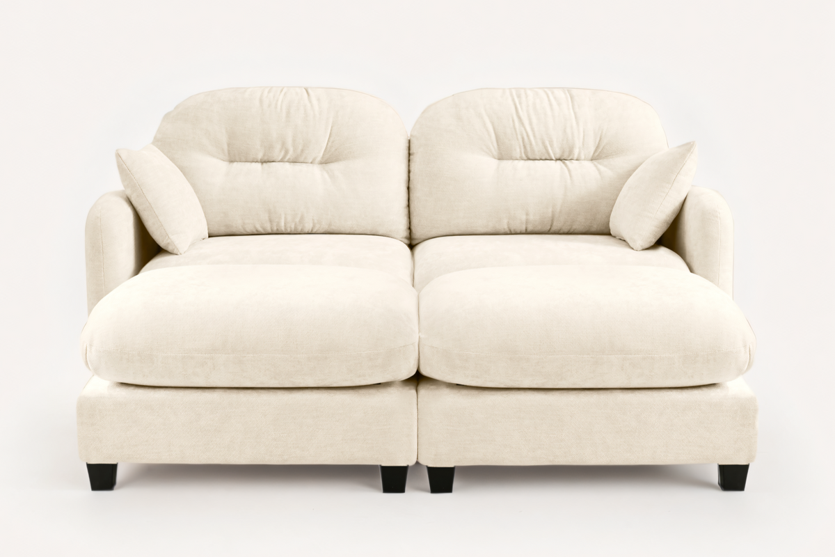 NUVIA 74&quot; Loveseat with 2 Ottomans