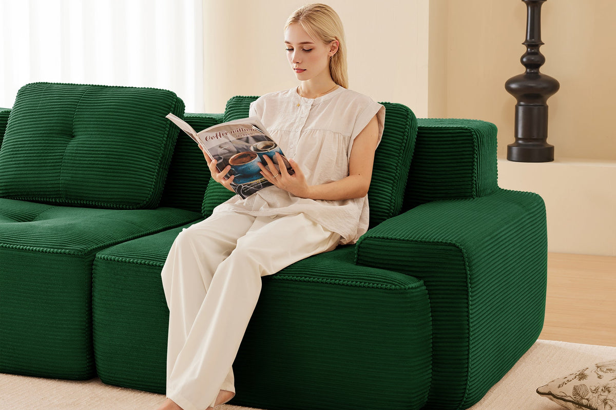 CORDELIA 153" 4-Seater Sofa with 2 Ottomans