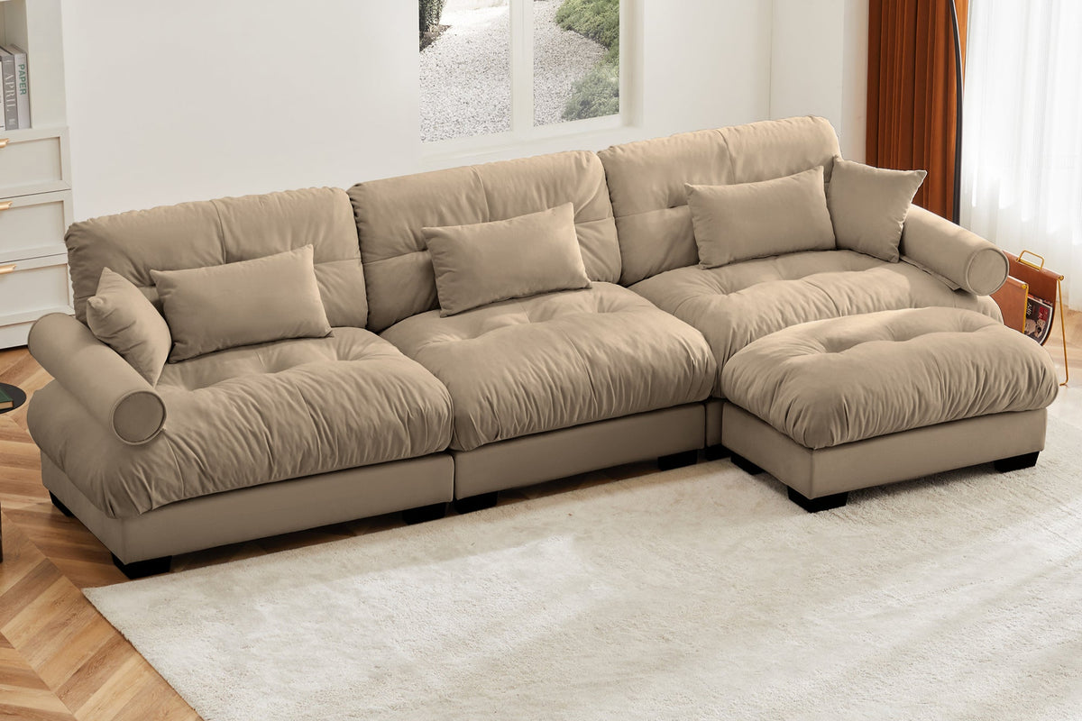 CLOUDIES 134&quot; 3 Seater Sofa with 1 Ottoman