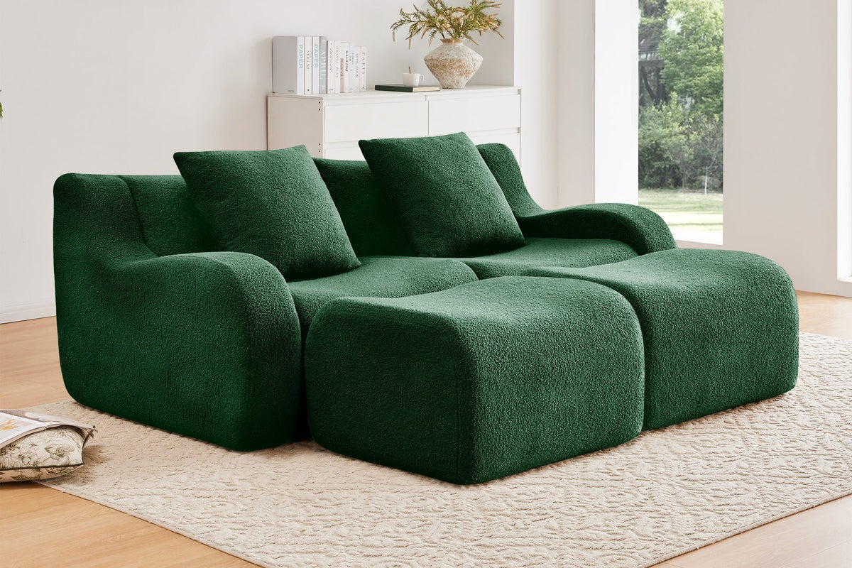 ROMA 82.7" Loveseat with 2 Ottomans