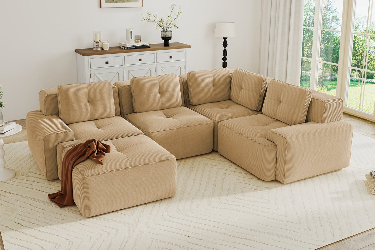 CORDELIA 116" 4-Seater Sectional with 1 Ottoman