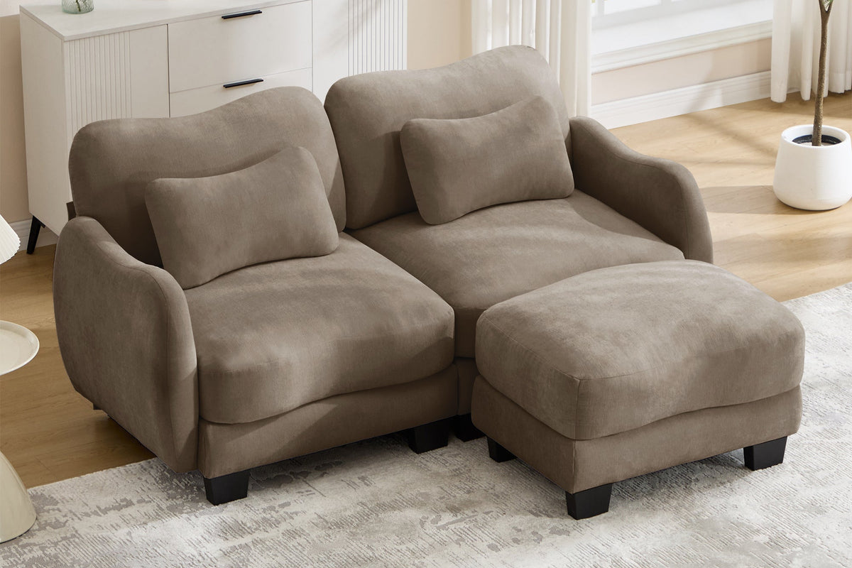 WAVE 81" Loveseat Sofa With 1 Ottoman