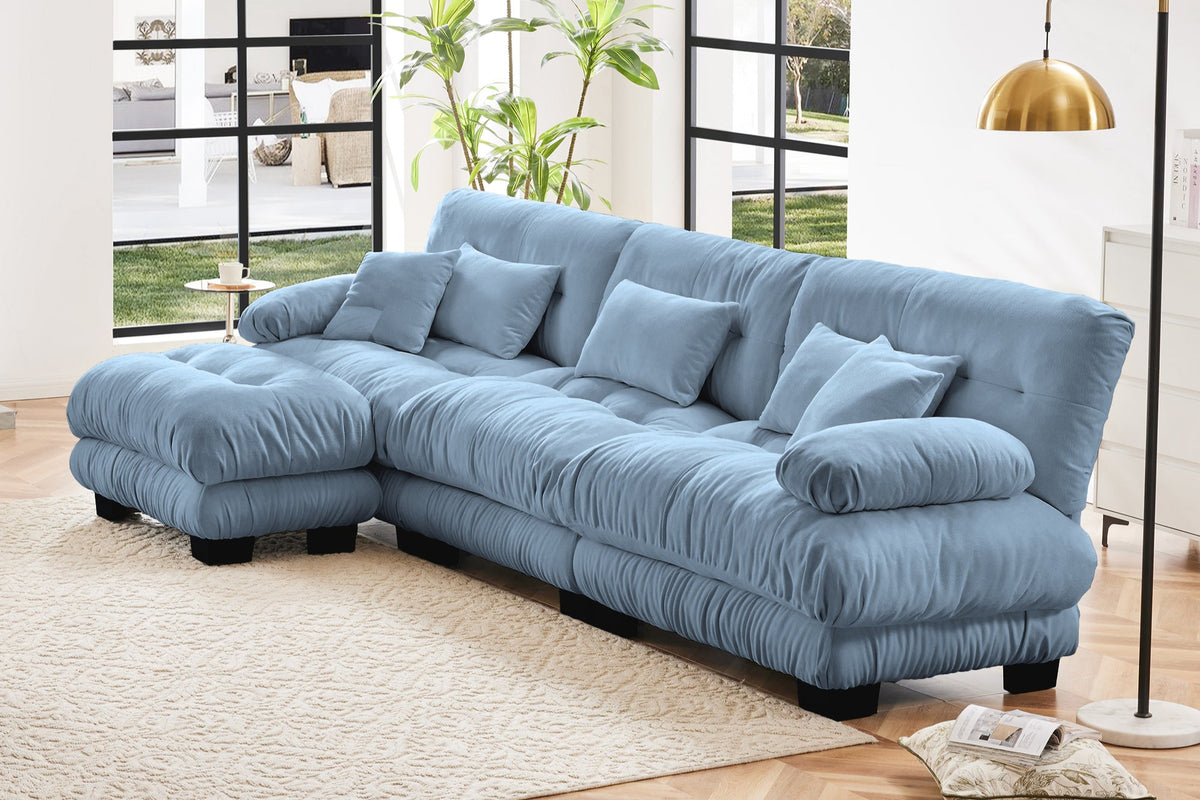 CLOUDIES 134&quot; Sofa 3 Seater with 1 Ottoman