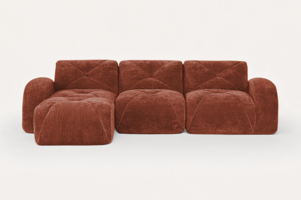 MYLO 110" 3-Seater Sofa with 1 Ottoman