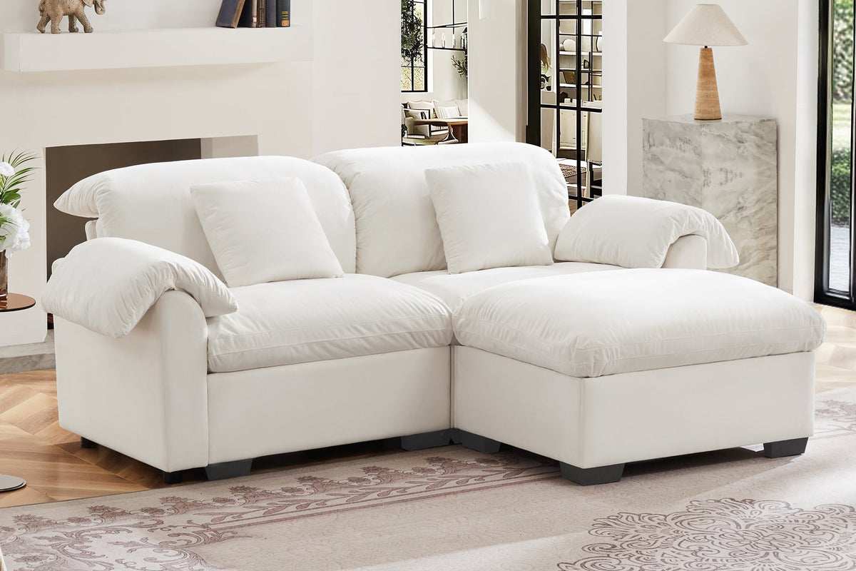 Parris 84&quot; Sofa 2 Seater With 1 Ottoman