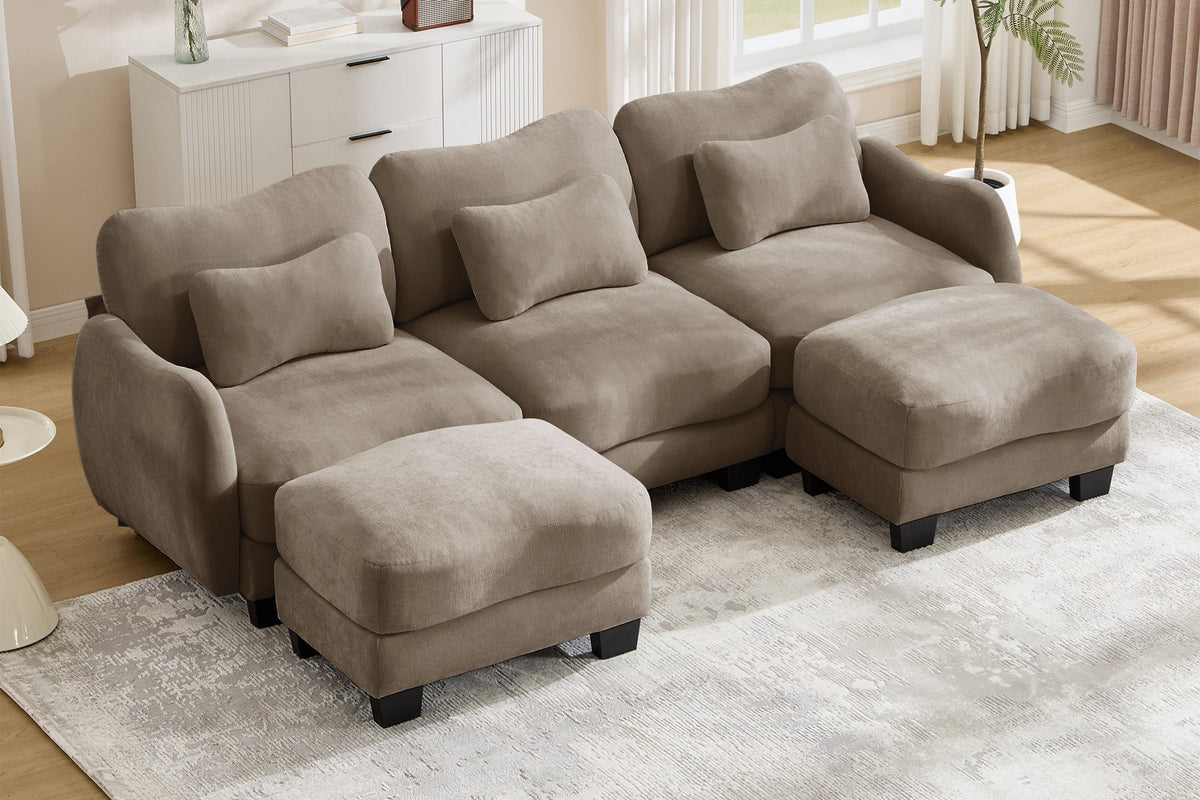 WAVE 101" 3-Seater Sofa With 2 Ottomans