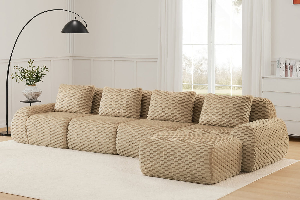 LAURENT 146" 4-Seater Sofa with 1 Ottoman
