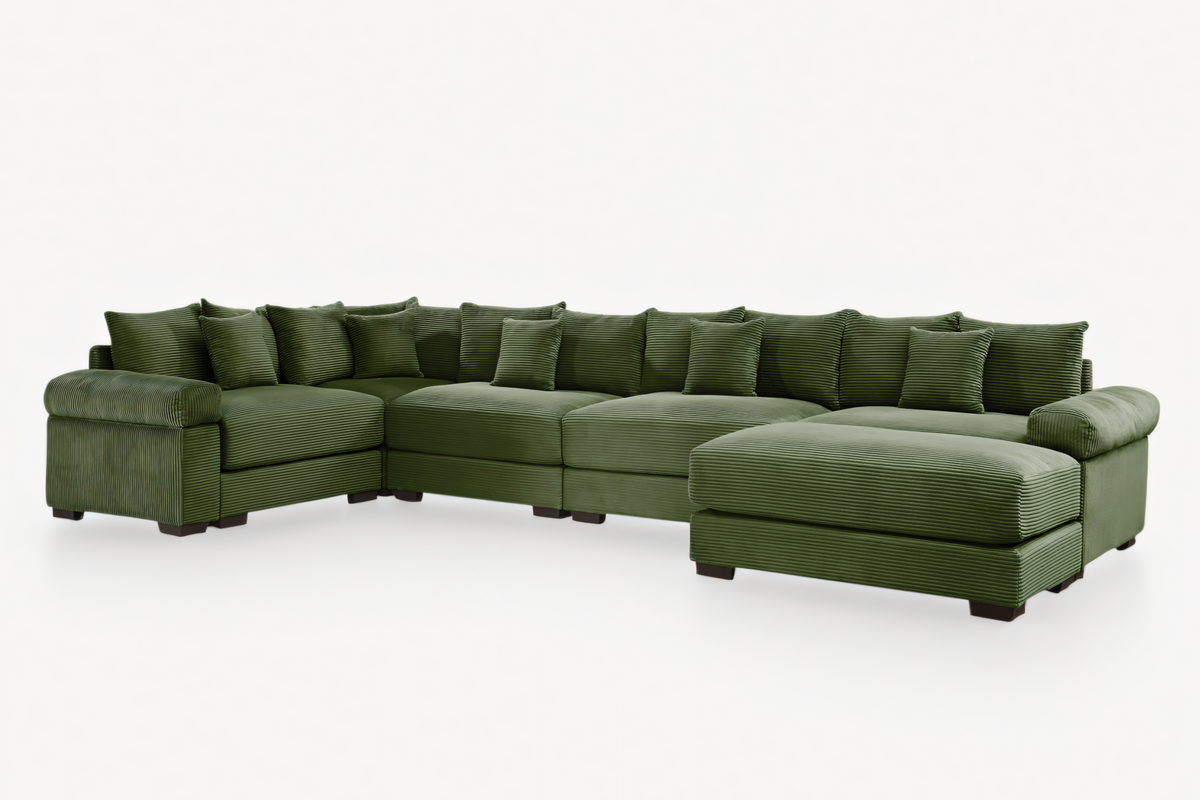 DESEO 233&quot; Sectional Sofa with Ottoman