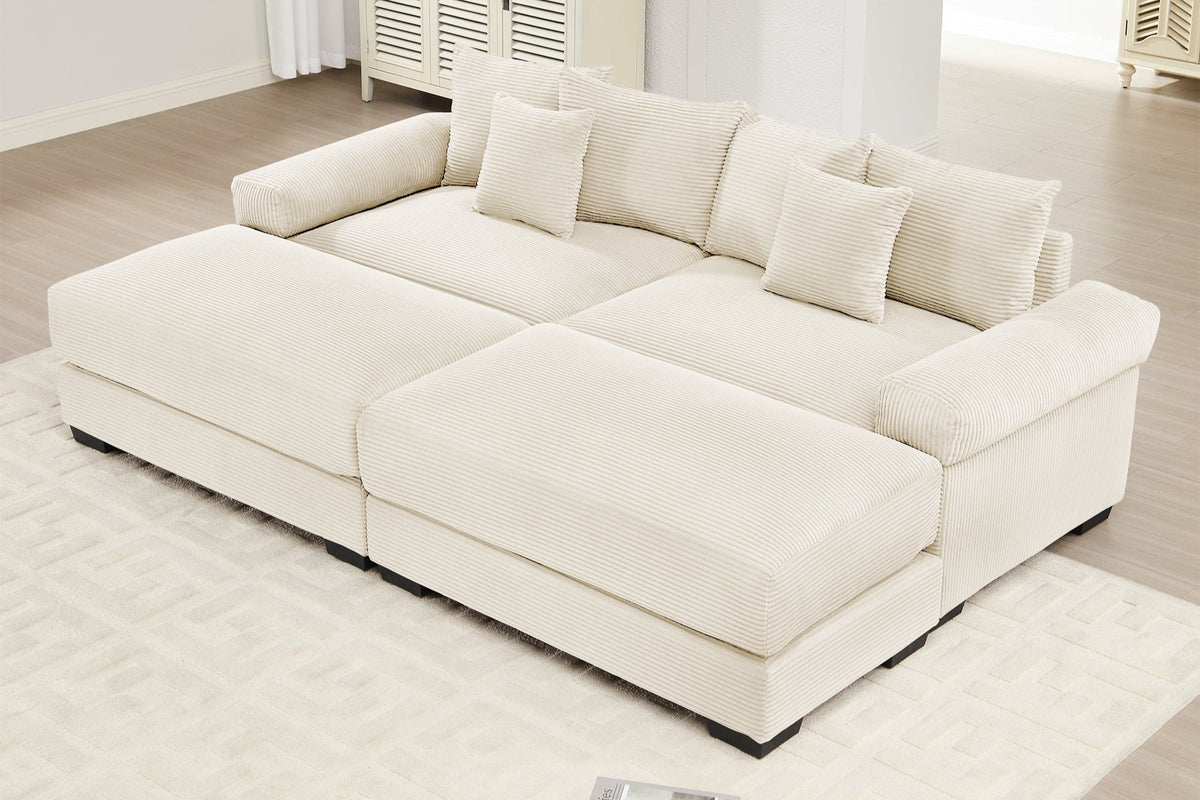 DESEO 92&quot; Loveseat with 2 Ottoman