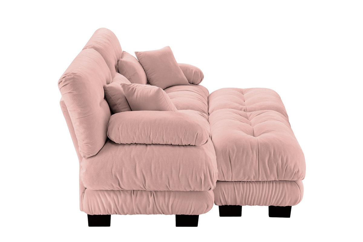 CLOUDIES 94&quot; Loveseat with 2 Ottomans