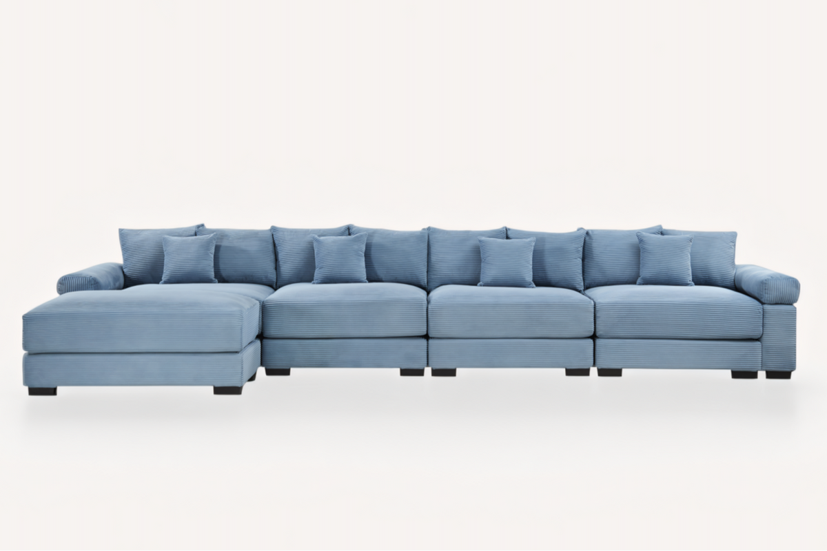DESEO 170&quot; 4-Seater Sofa with 1 Ottoman