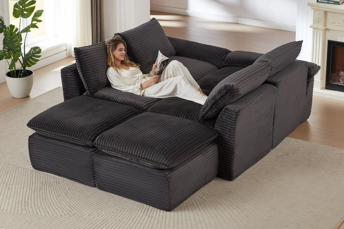 DERVAL 101" 6-Seater Sofa