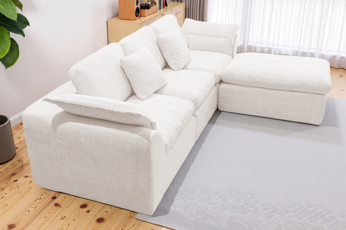 CEDARLY 98" 4-Seater Sofa with 1 Ottoman