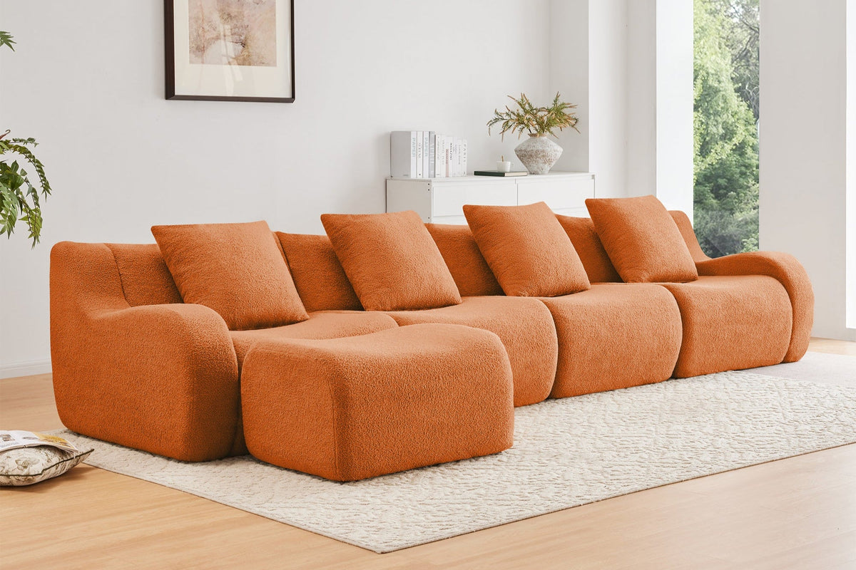 ROMA 148" 4-Seater Sofa with 1 Ottoman