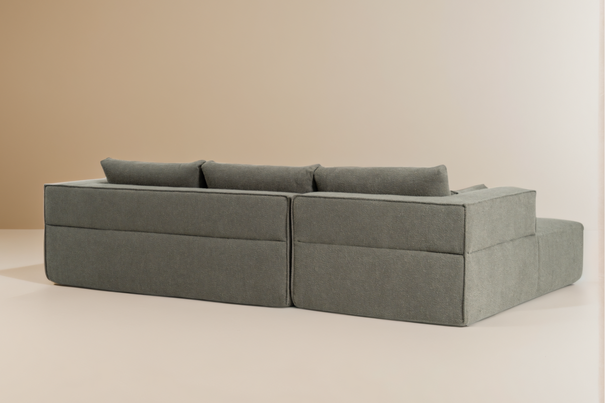 NOUVA 112&quot; Boucle Sectional + Complimentary Side Table