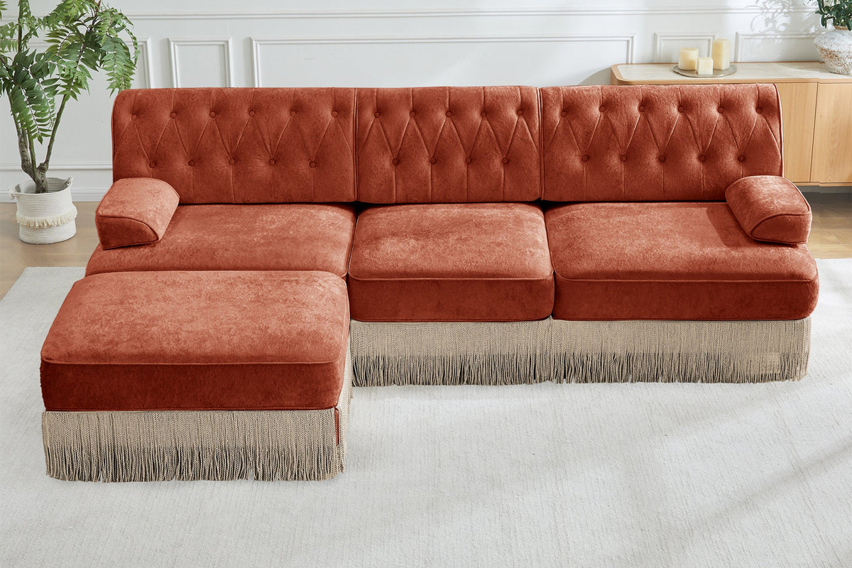 ELIZA 106" 3-Seater Sofa With 1 Ottomans
