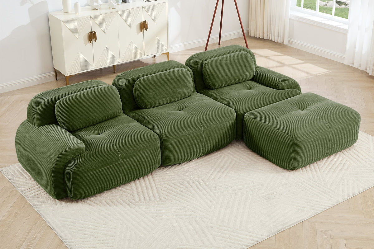 MIA 117&#39;&#39; 3-Seater Sofa with 1 Ottoman