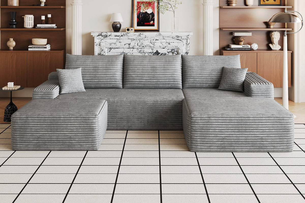 ORVITEX 107" Right Chaise Sofa with 1 Ottoman