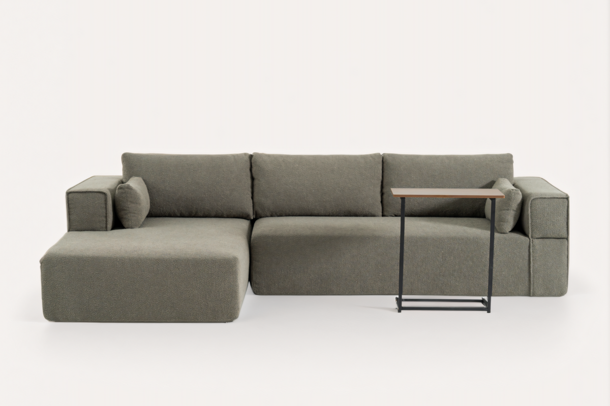 NOUVA 112&quot; Boucle Sectional + Complimentary Side Table