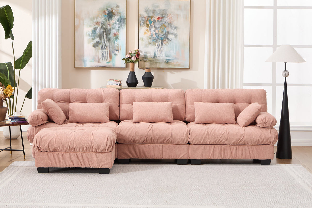 FELZARO 123" 3-Seater Sofa with 1 Ottoman