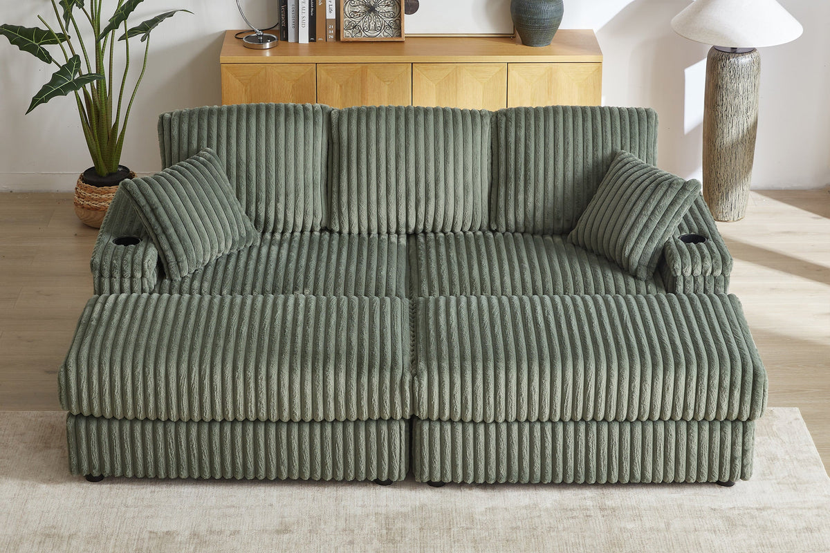 ZYLO 84" Loveseat with 2 Ottomans