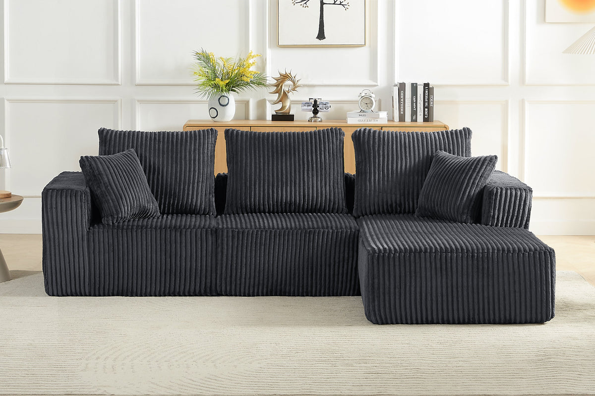 KALEN 103" Corduroy Right Chaise Sofa