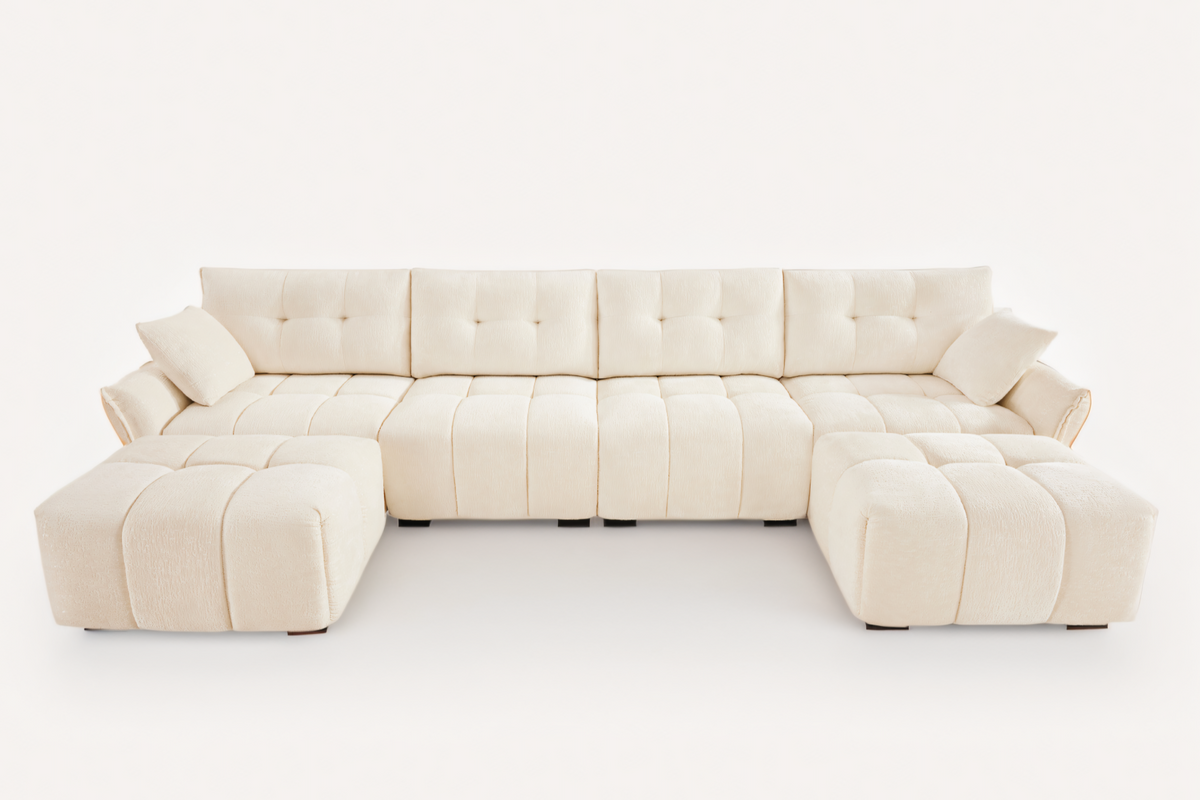 CHARLOTTE 141&quot; 4 Seater Sofa 2 Ottoman