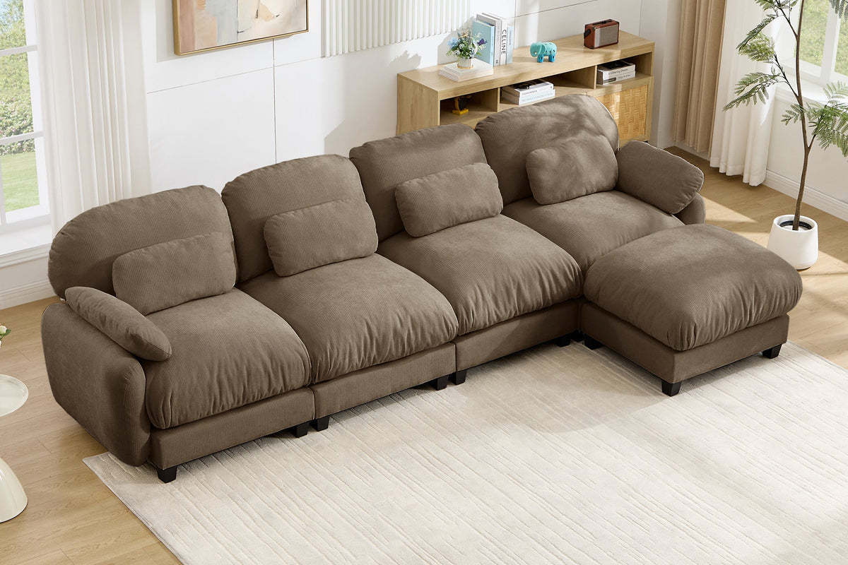 UNIONN 136" 4-Seater Sofa With 1 Ottoman