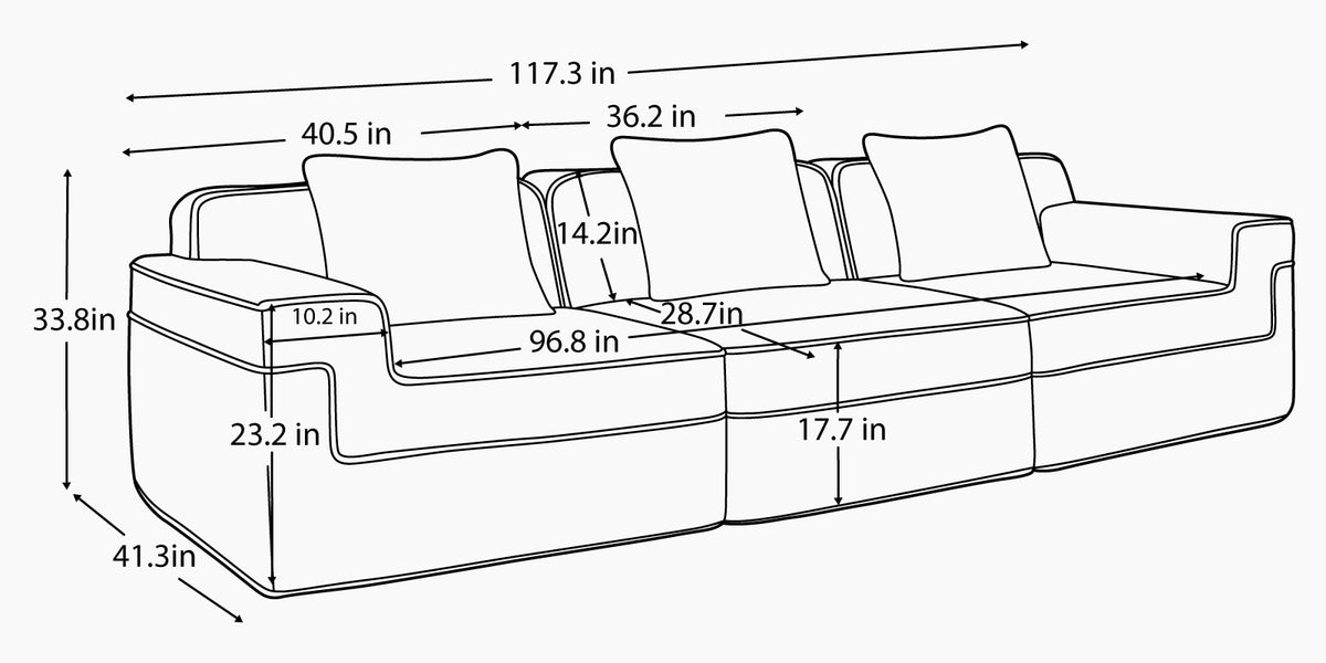 MARTHA 117" 3-Seater Sofa