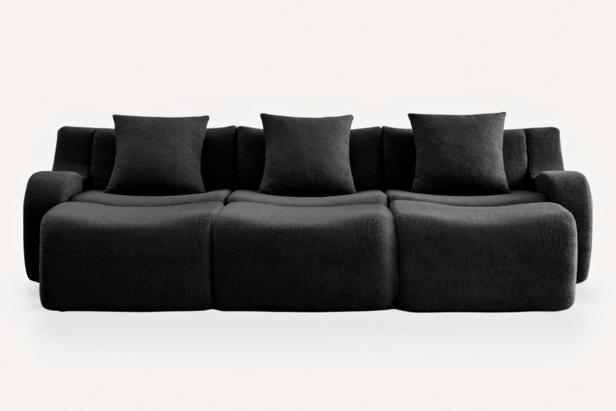 ROMA 115.3" 3-Seater Sofa with 3 Ottomans