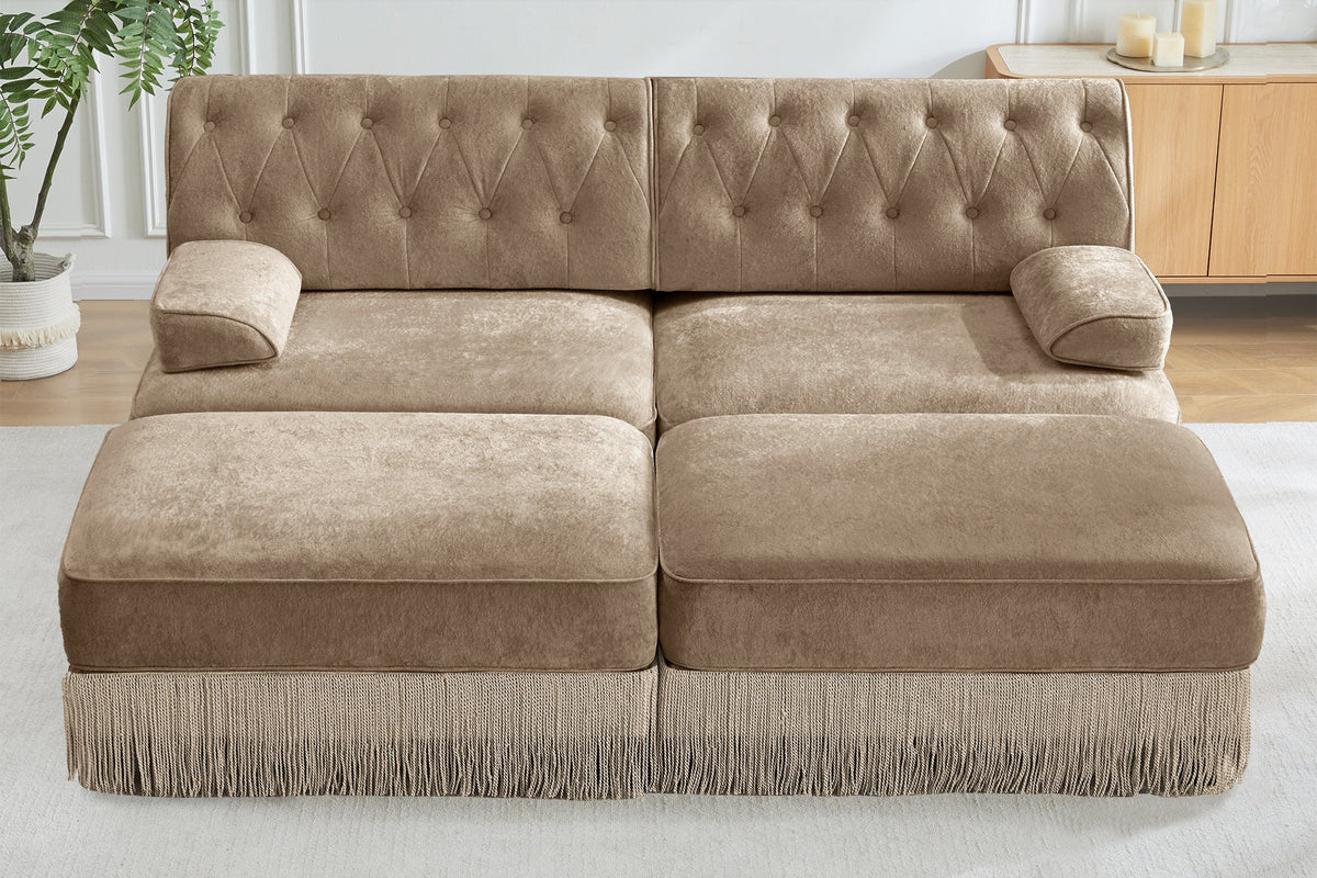 ELIZA 76" Loveseat Sofa With 2 Ottomans