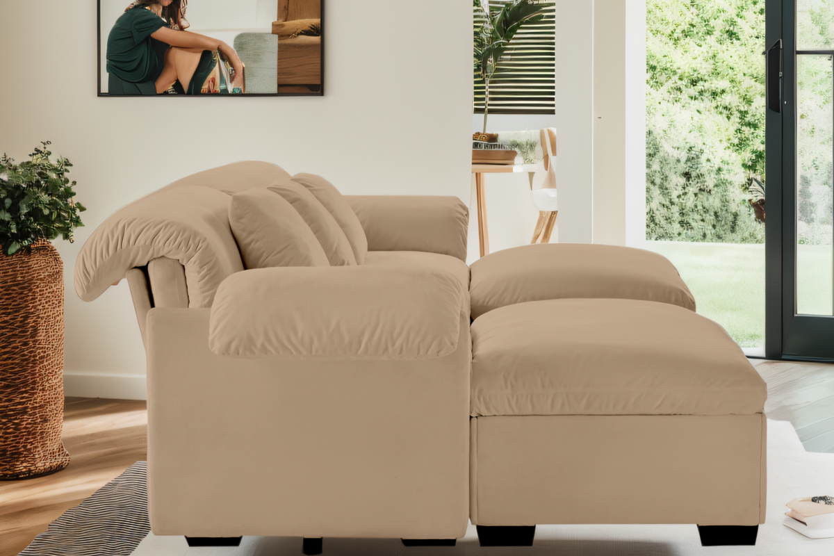 Parris 119&quot; Sofa 3 Seater With 2 Ottoman