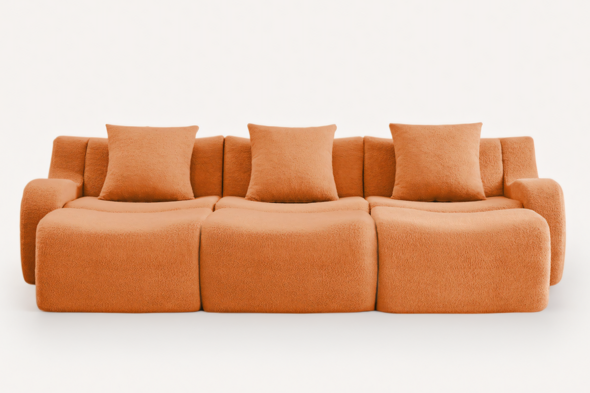 ROMA 115.3" 3-Seater Sofa with 3 Ottomans