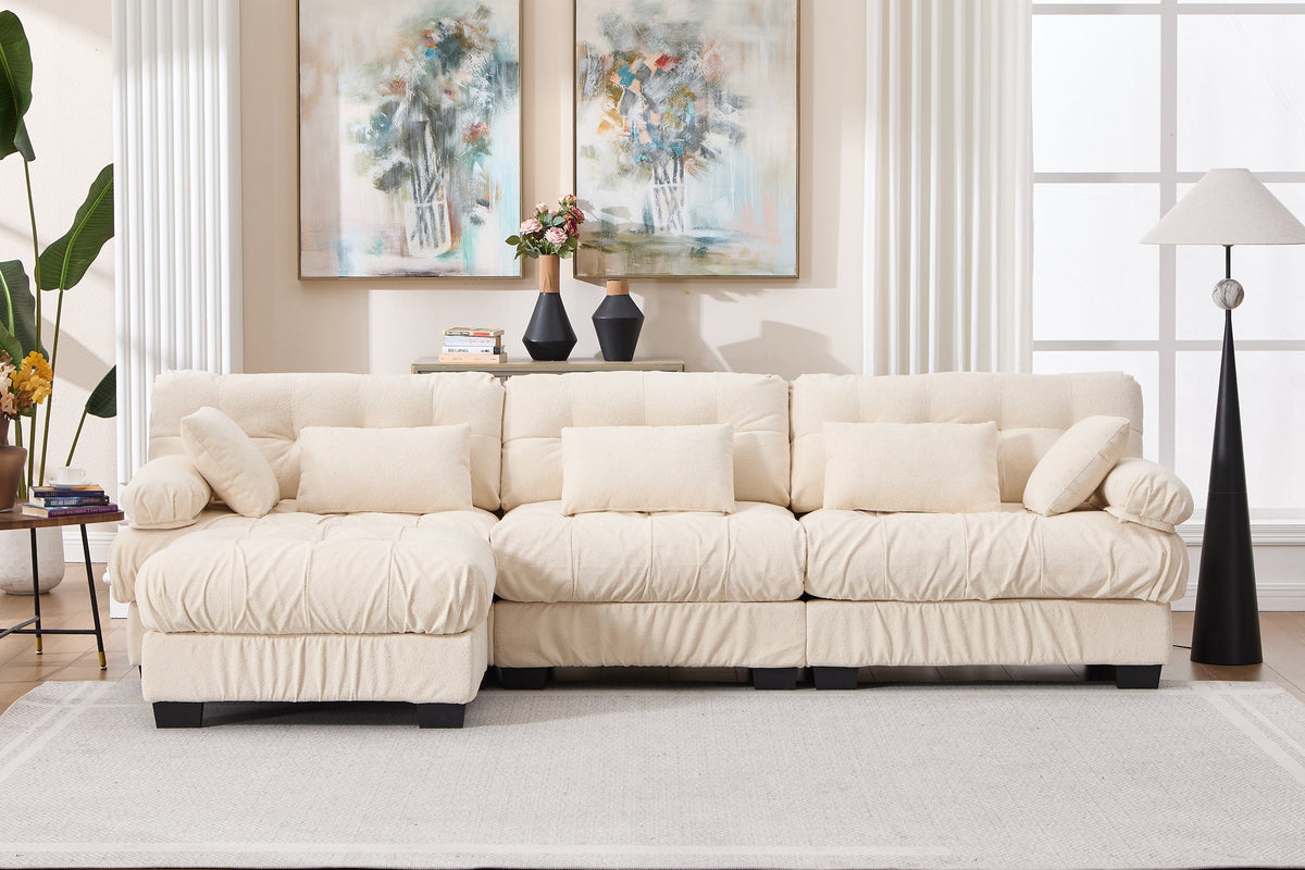 FELZARO 123" 3-Seater Sofa with 1 Ottoman