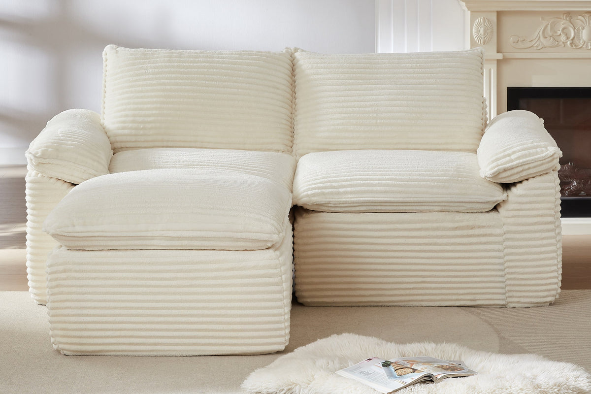 VELLO 80" Loveseat with 1 Ottoman