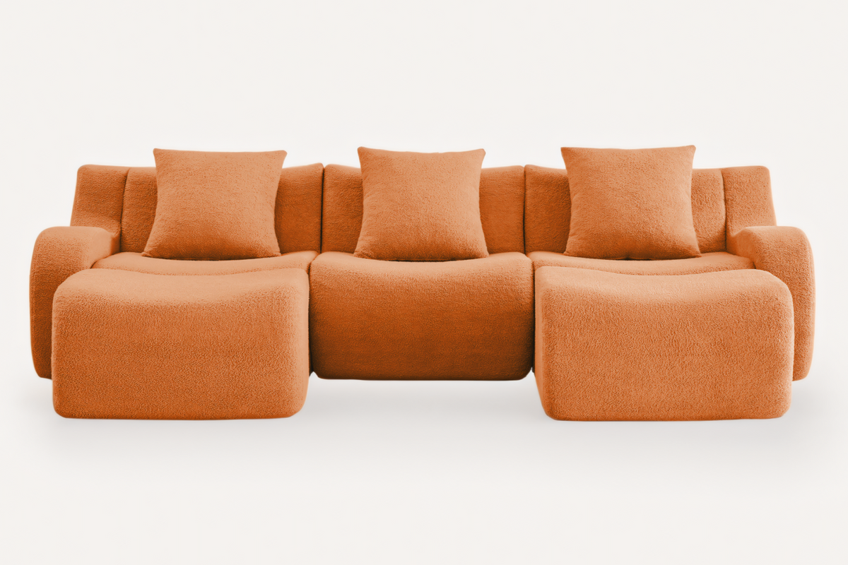 ROMA 115.3" 3-Seater Sofa with 2 Ottomans