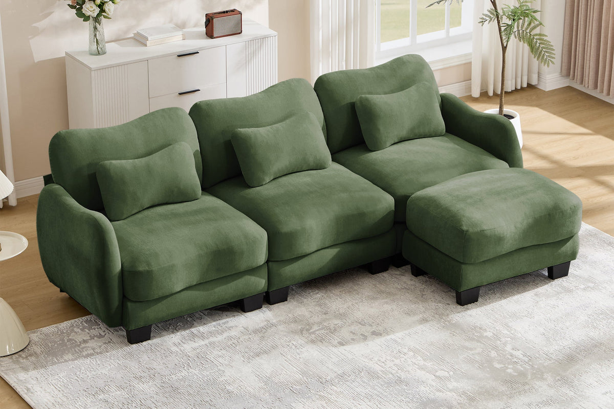 WAVE  101" 3-Seater Sofa With 1 Ottoman
