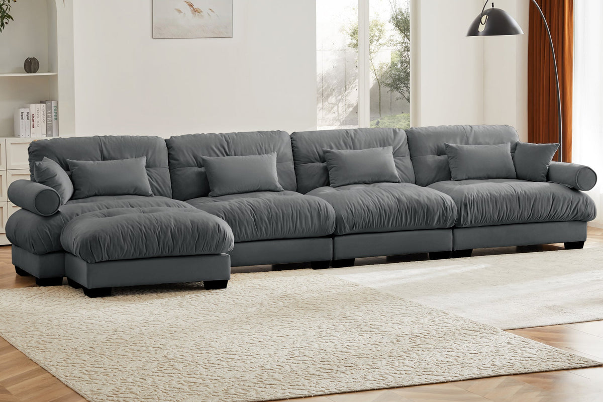 CLOUDIES 173&quot; 4 Seater Sofa with 1 Ottoman