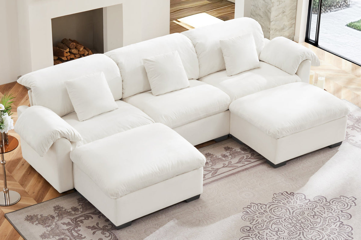 Parris 119&quot; Sofa 3 Seater With 2 Ottoman