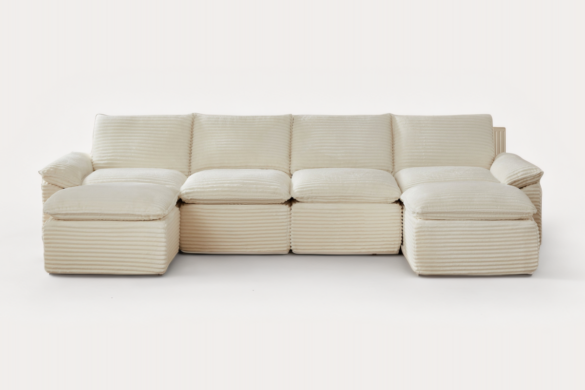VELLO 141" 4-Seater Sofa with 2 Ottomans