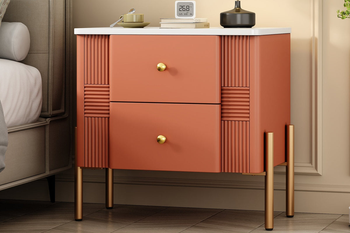 HERIN Modern Nightstand with 2 Storage Drawer