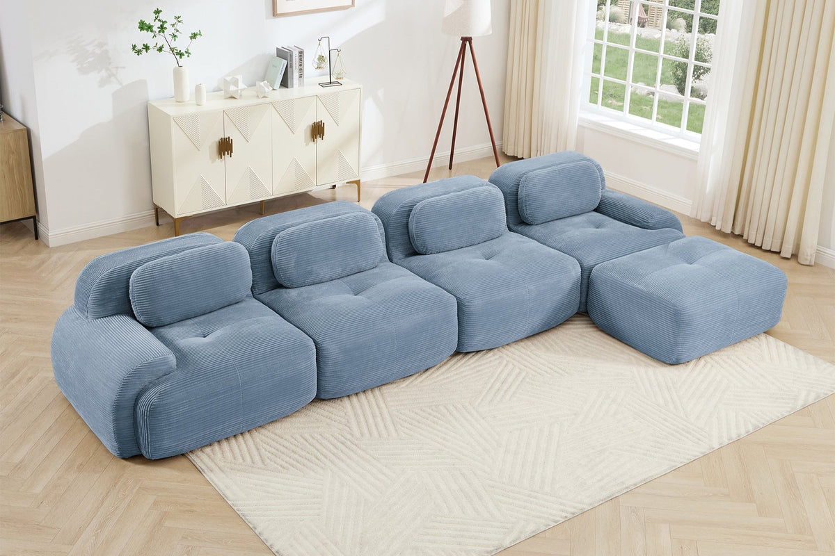 MIA 152&#39;&#39; 4-Seater Sofa with 1 Ottoman