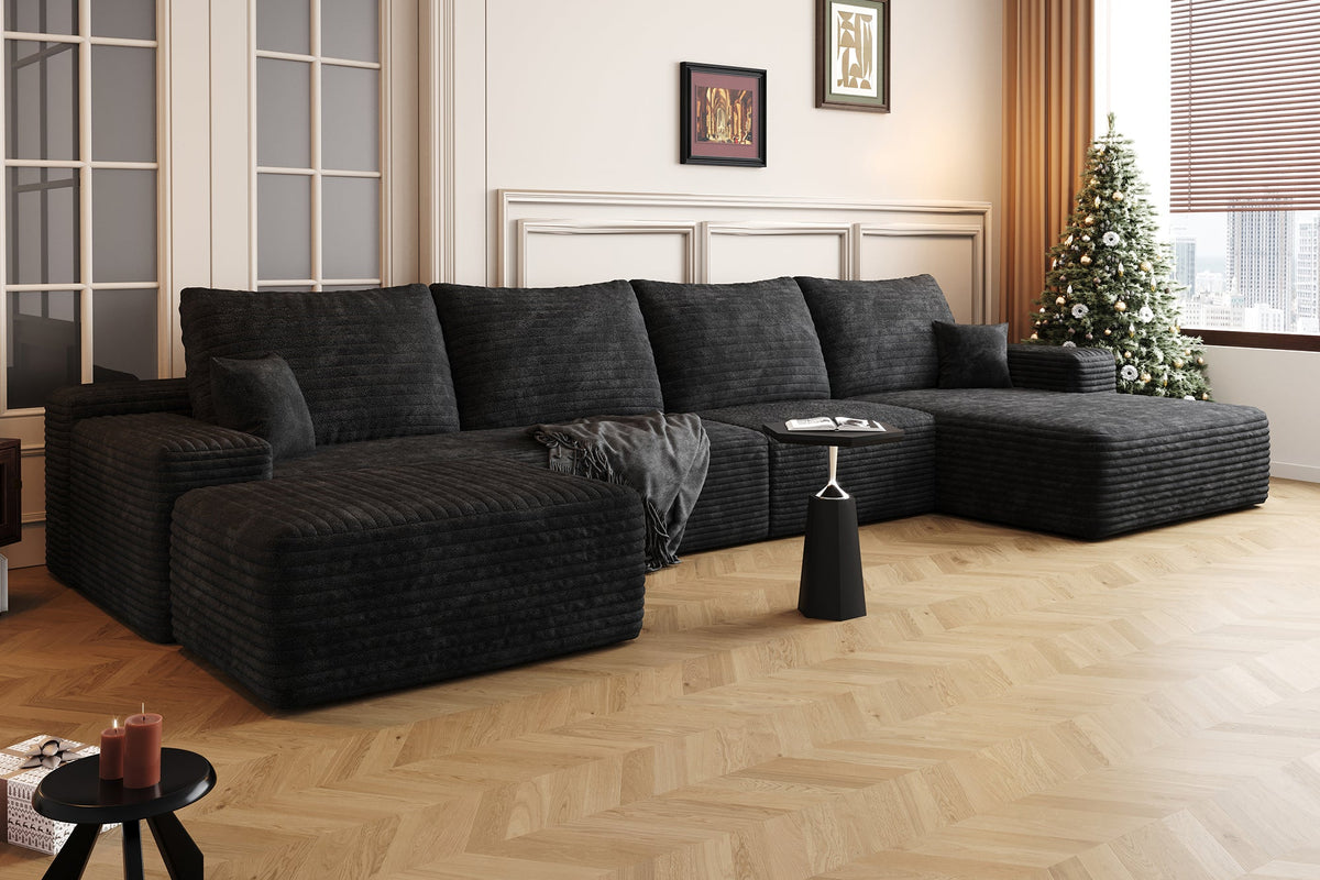 ZORNIQ 135" Right Chaise Sofa with 1 Ottoman