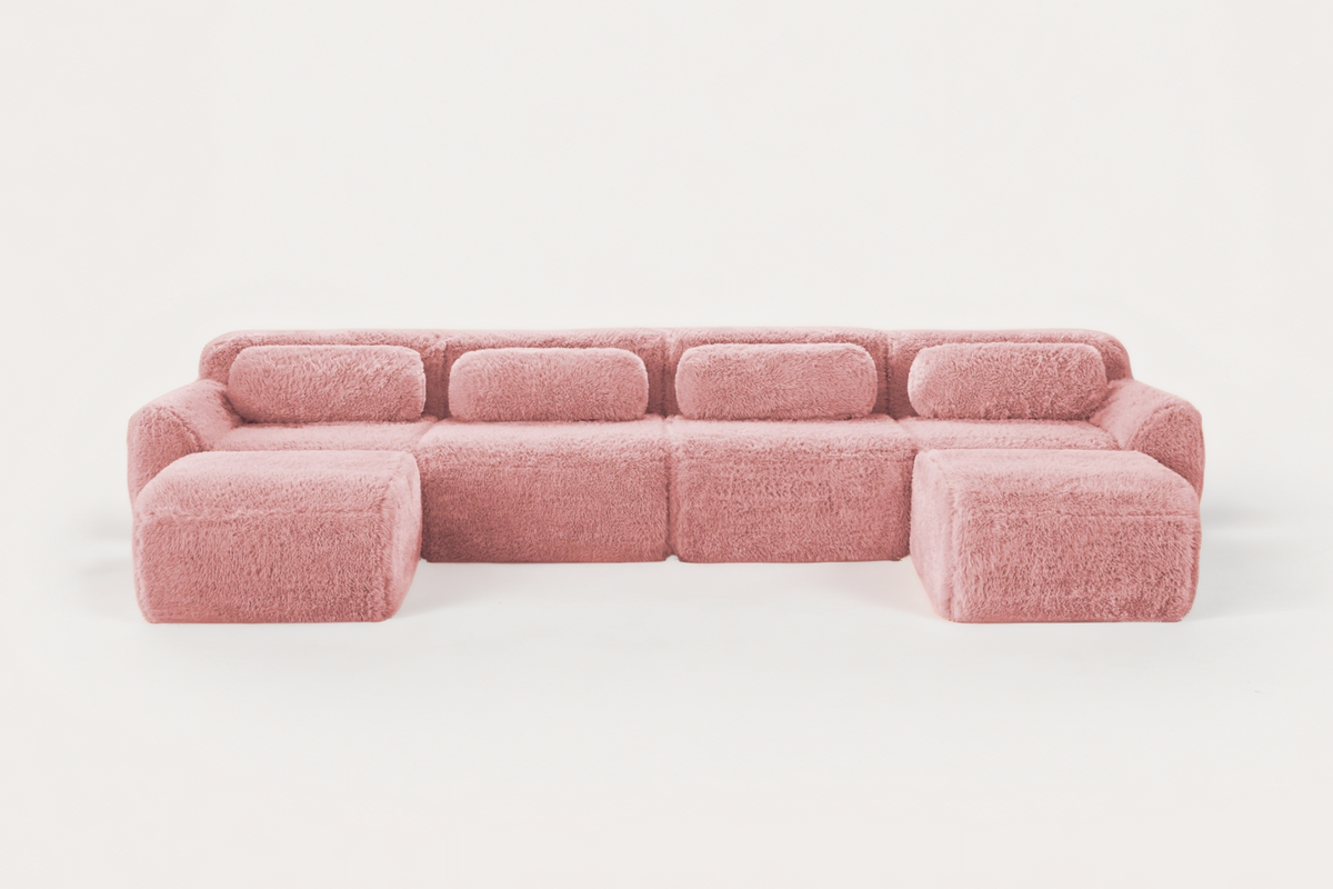 MELLOW 149" 4-Seater Sofa with 2 Ottomans