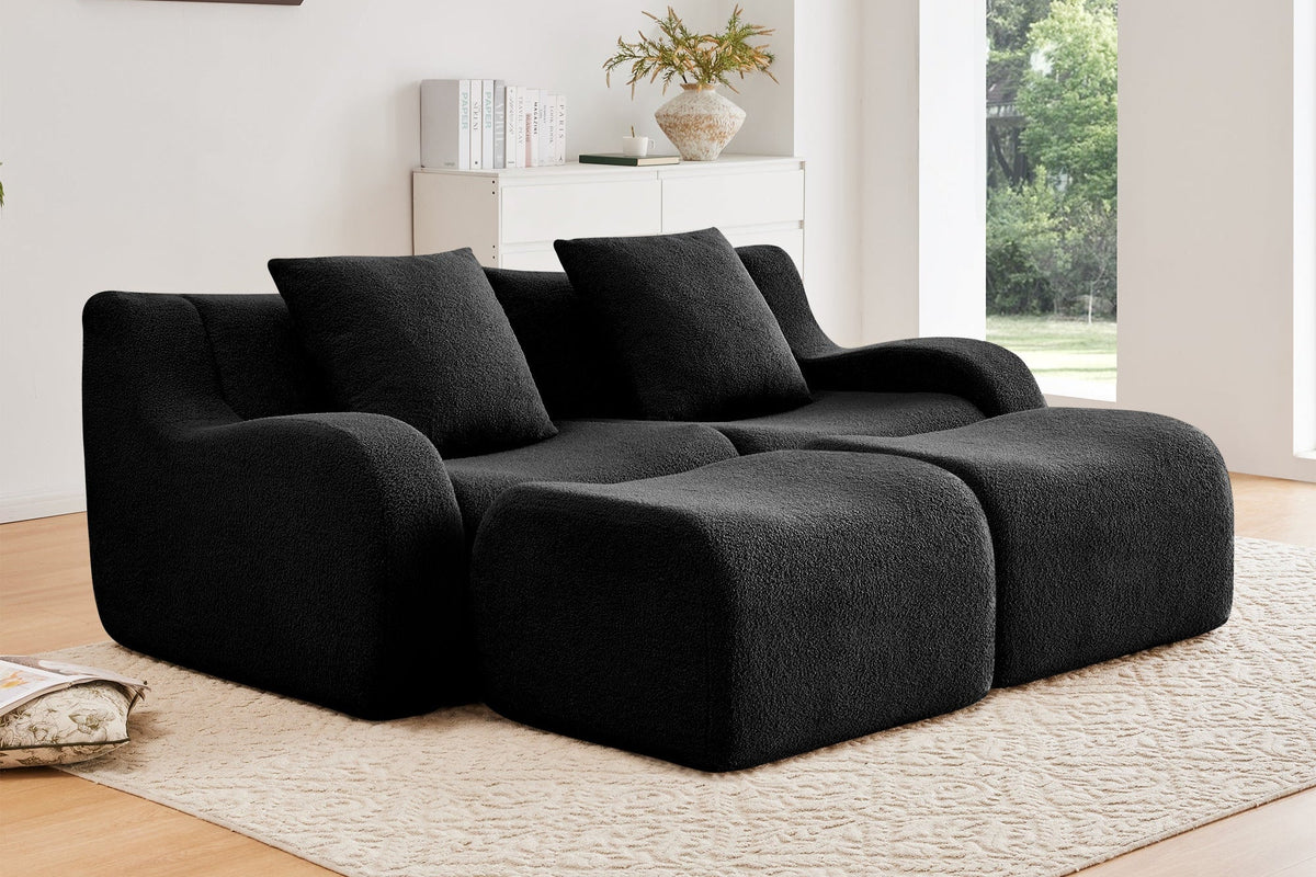 ROMA 82.7" Loveseat with 2 Ottomans