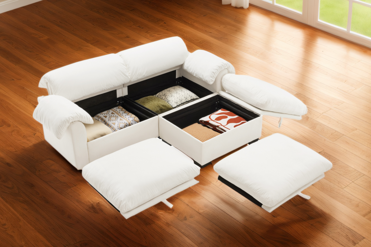 Parris 84&quot; Sofa 2 Seater With 1 Ottoman