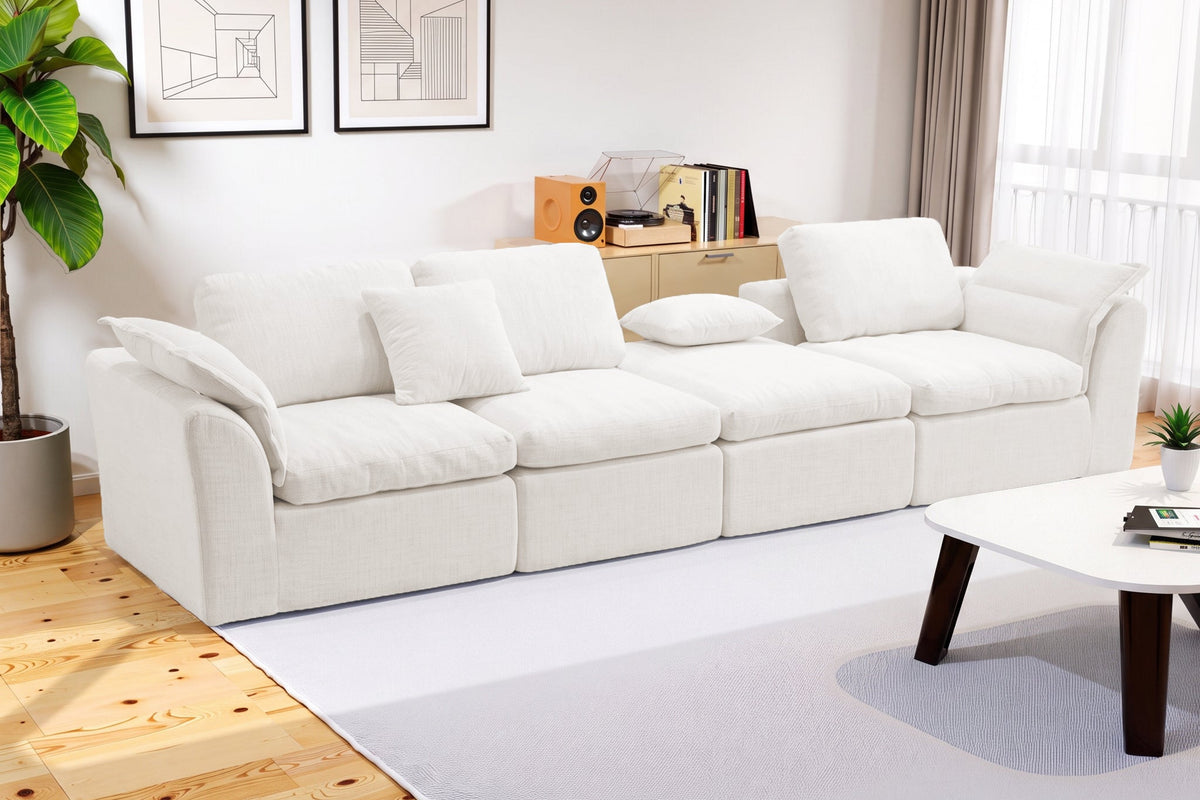 CEDARLY 98" 4-Seater Sofa with 1 Ottoman