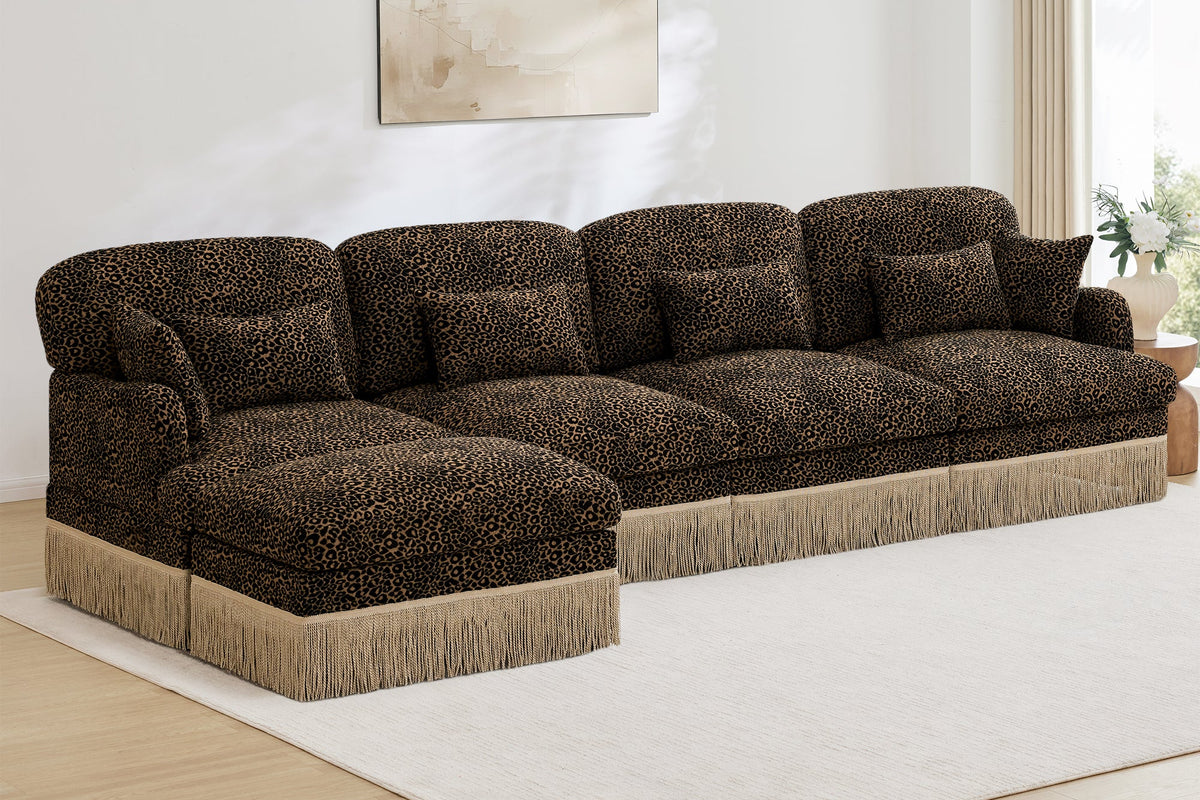 ORLAVO 131" 4-Seater Sofa With 1 Ottoman