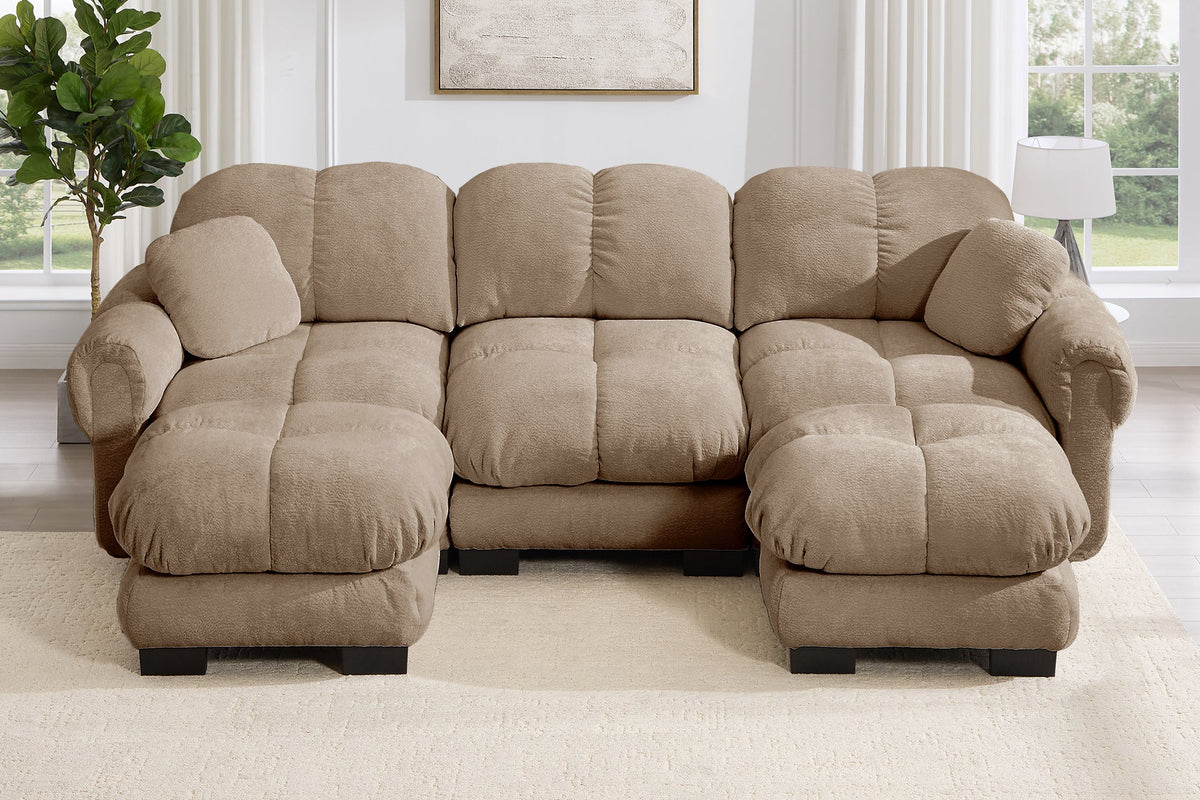 PRINCE 103" 3-Seater Sofa With 2 Ottomans